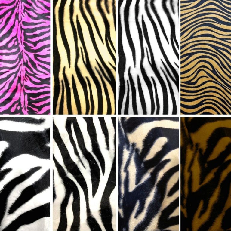 Stoff-Tierfell-Fellimitat-Kunstfell-Kurzhaar-Webpelz-Meterware-Zebra-Animalprint 01